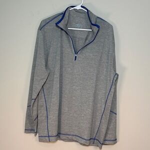 NWT Page & Tuttle Men's Large Heather Mock Neck Long Sleeve 1/4 Zip Pullover Top